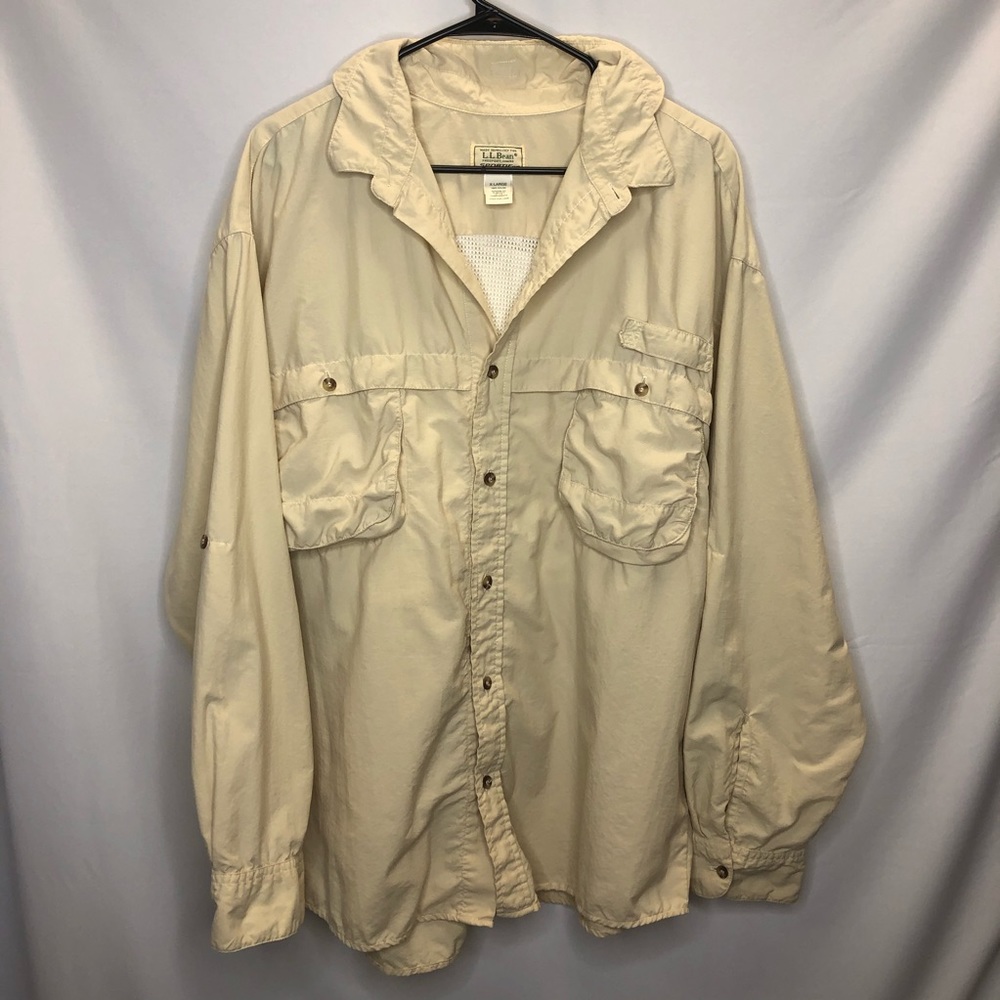 L.L. Bean Sportif USA Beige Button Down Shirt